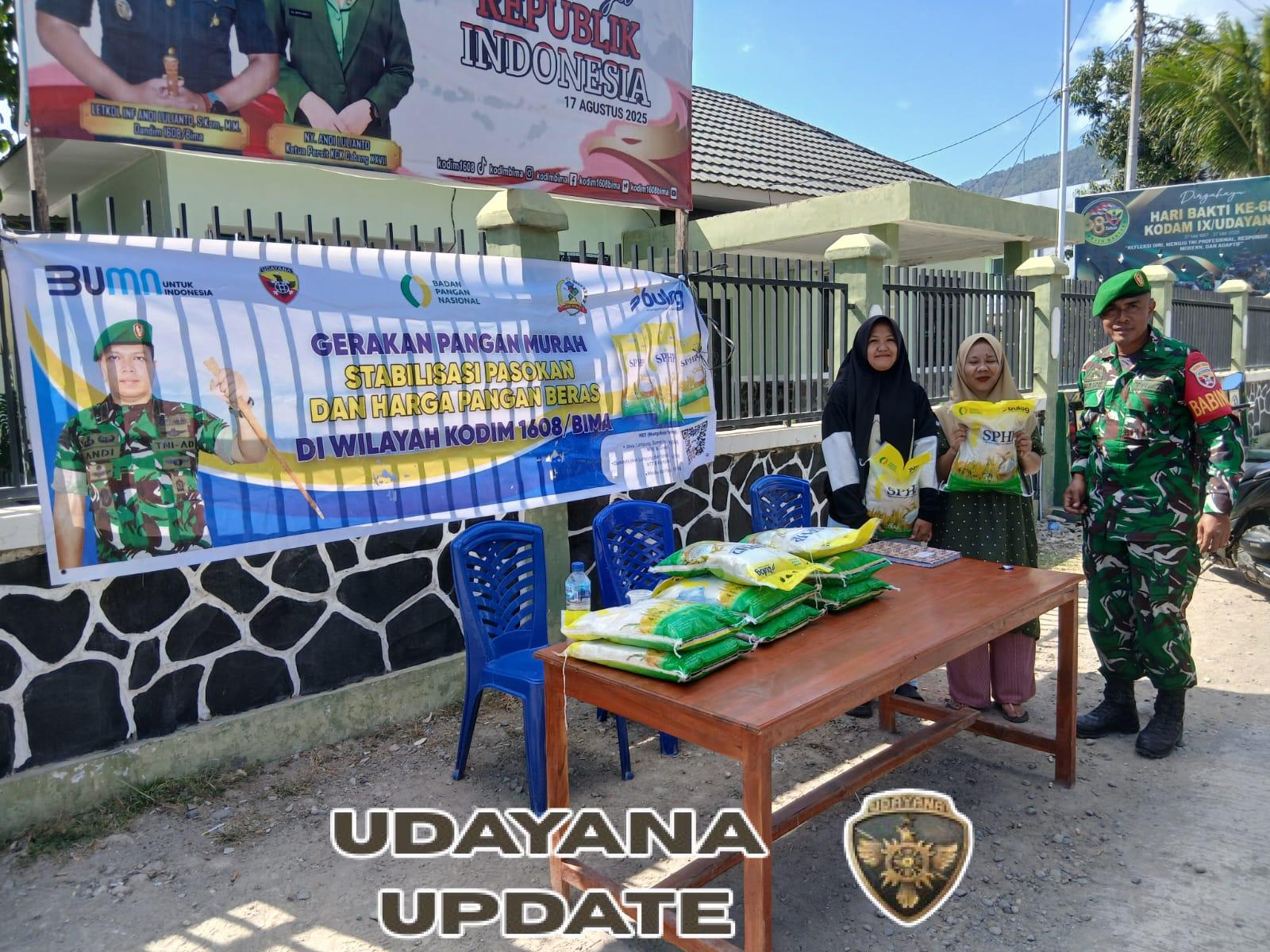 Koramil 1608-07/Monta Gelar Gerakan Pangan Murah, Warga Antusias Belanja Sembako Terjangkau