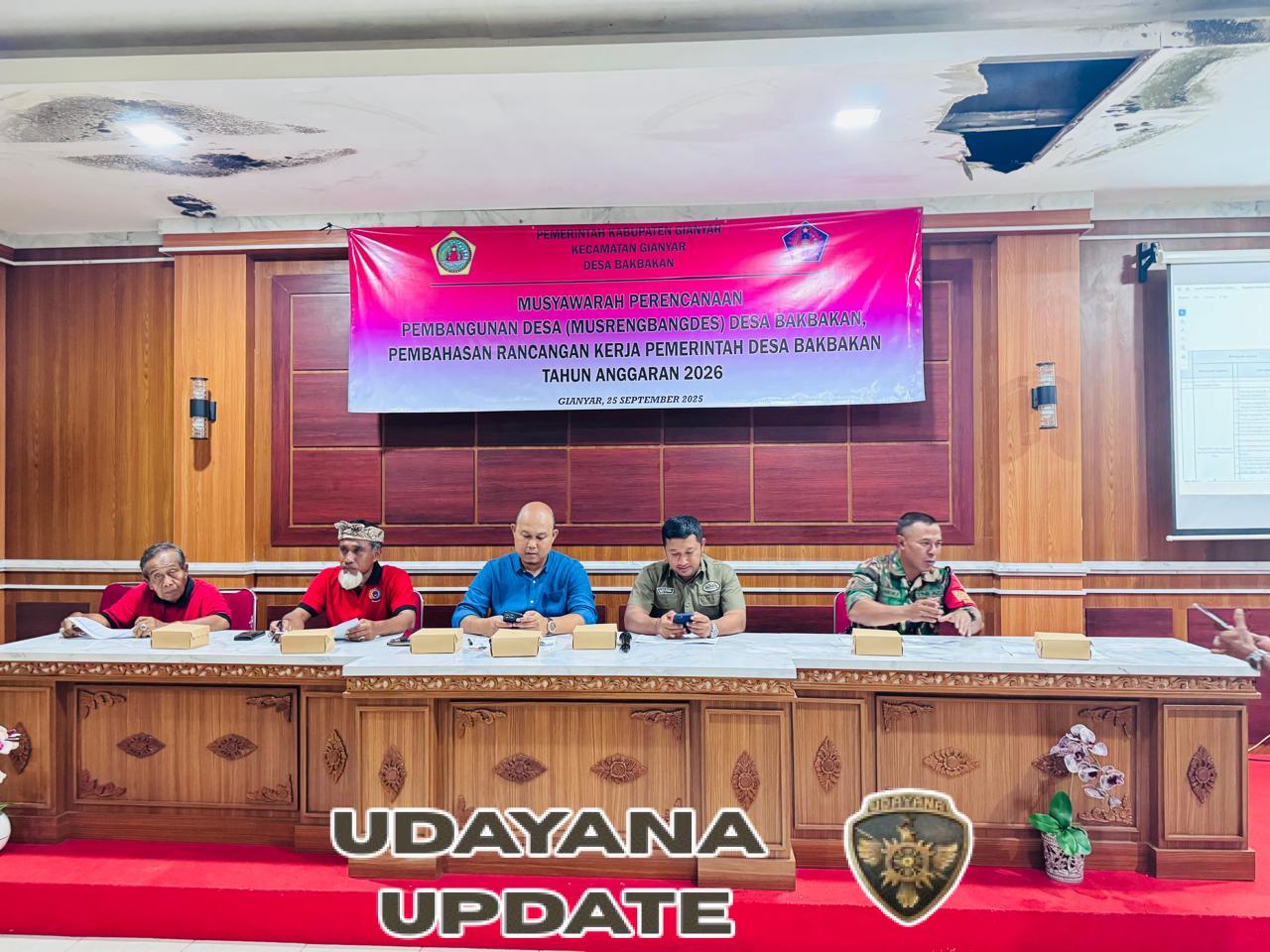 Sertu I Wayan Suardika Babinsa Bakbakan Aktif Dampingi Musyawarah Rencana Kerja Pemerintah Desa