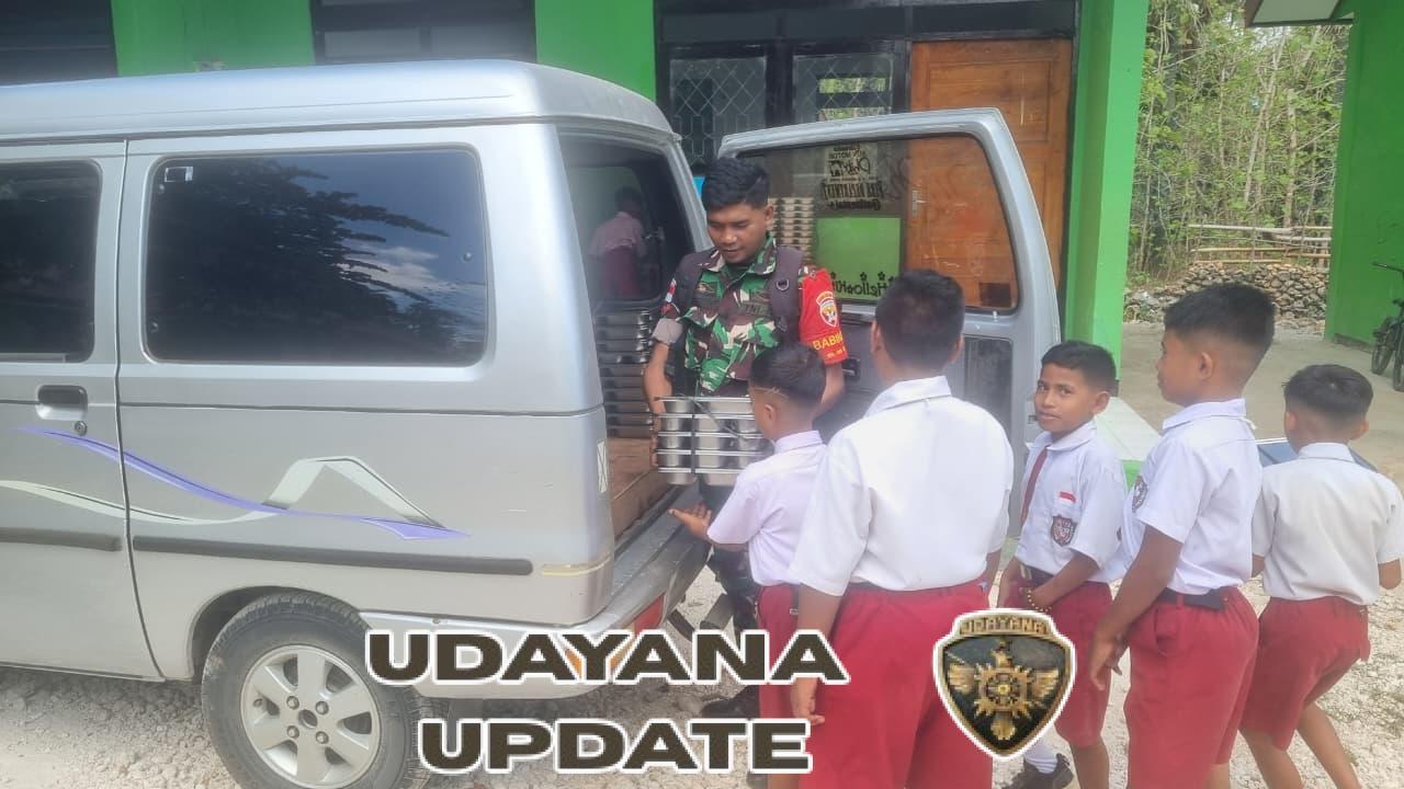 Program MBG Berjalan Lancar, Babinsa Pastikan Distribusi Tepat Sasaran di Rote Ndao