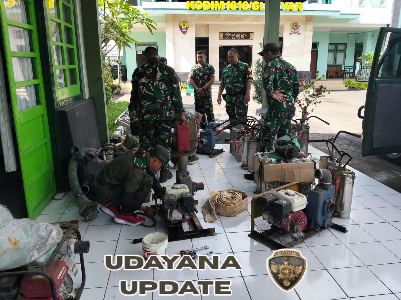 Tim Harpal Bengrah Paldam IX/Udayana Lakukan Pengecekan Alsintan di Kodim 1616/Gianyar