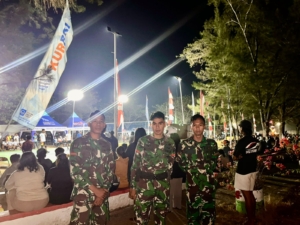 Cegah Gangguan Kamtibmas, Kodim 1601/ST Patroli Malam di Lapangan Volly Hambala