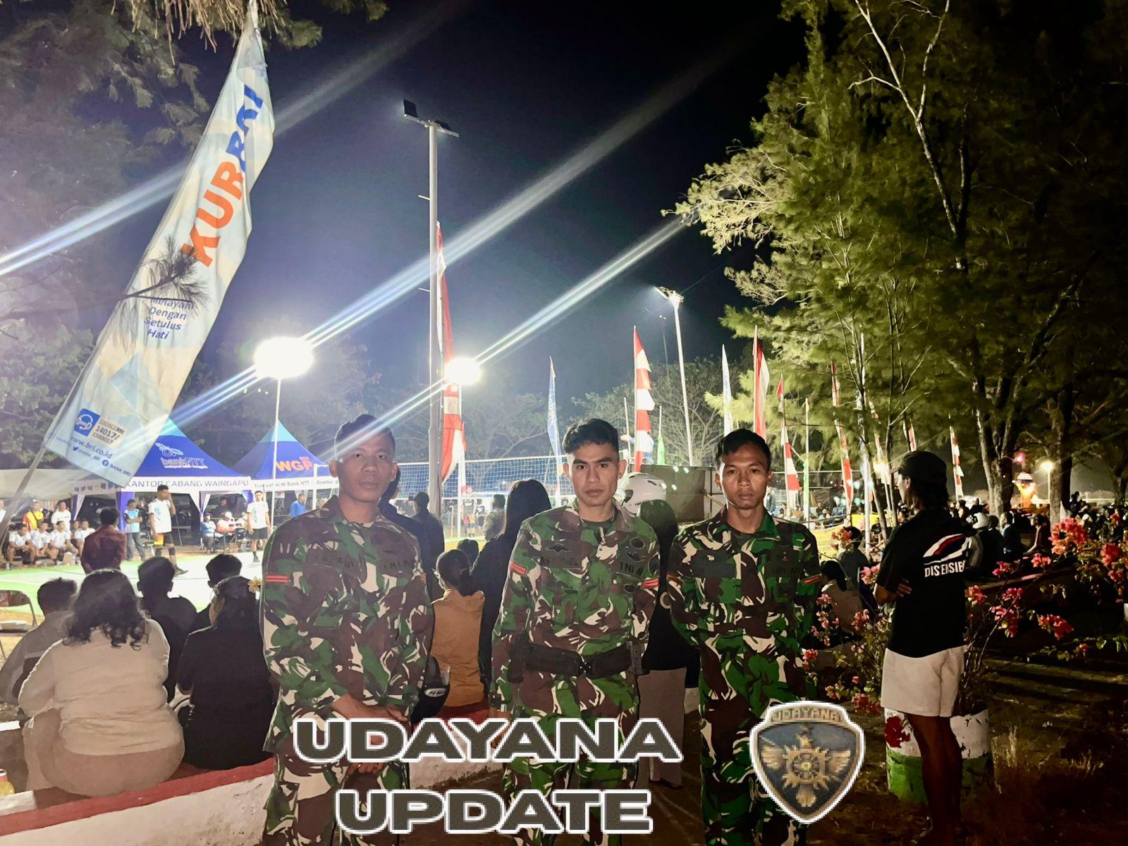Cegah Gangguan Kamtibmas, Kodim 1601/ST Patroli Malam di Lapangan Volly Hambala