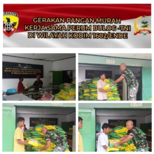 Gerakan Pangan Murah Kodim 1602/Ende Ringankan Beban Masyarakat, 74 Ton Beras Tersalurkan