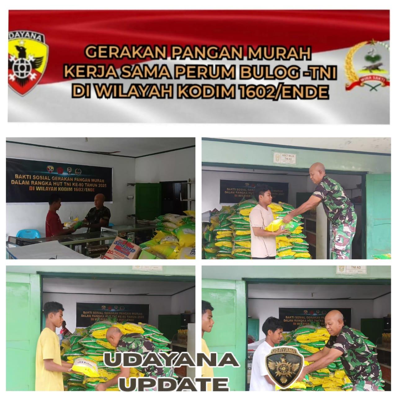 Gerakan Pangan Murah Kodim 1602/Ende Ringankan Beban Masyarakat, 74 Ton Beras Tersalurkan