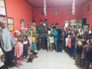 TNI dan Masyarakat Bersinergi, Santri Praya Barat Semakin Semangat Belajar Al-Qur’an