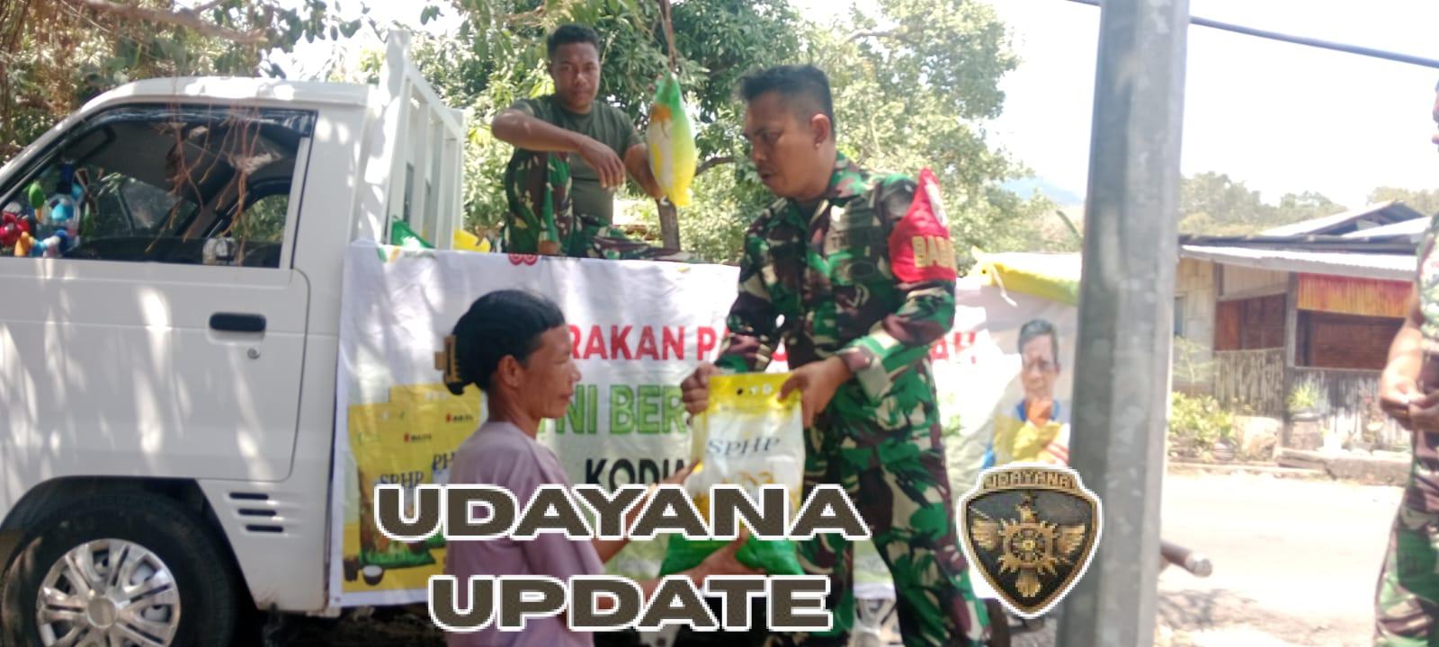 TNI Bersama Rakyat: Serda Muwahidn Distribusikan Beras Lewat Gerakan Pangan Murah di Waiblama