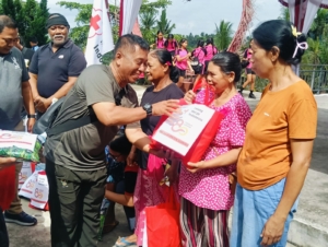 Wujud Sinergi, Danramil 1616-01 Gianyar Kawal Kegiatan PMI di Desa Wisata Sidan