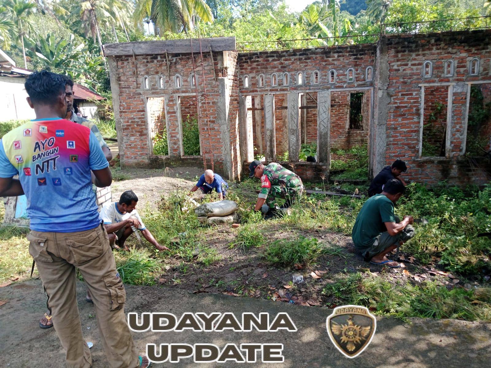 Babinsa Koramil 1624-07/Nagawutung Ajak Masyarakat Gelar Karya Bakti