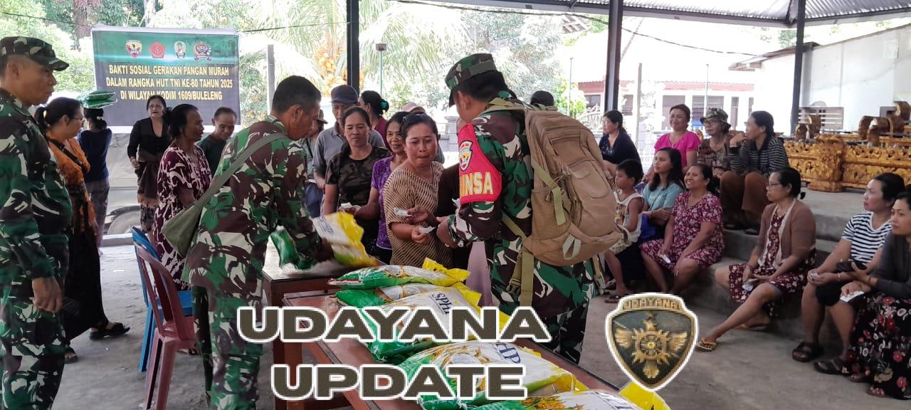 TNI dan Pemerintah Desa Bersinergi Salurkan 2 Ton Beras untuk 200 Warga Munduk Bestala