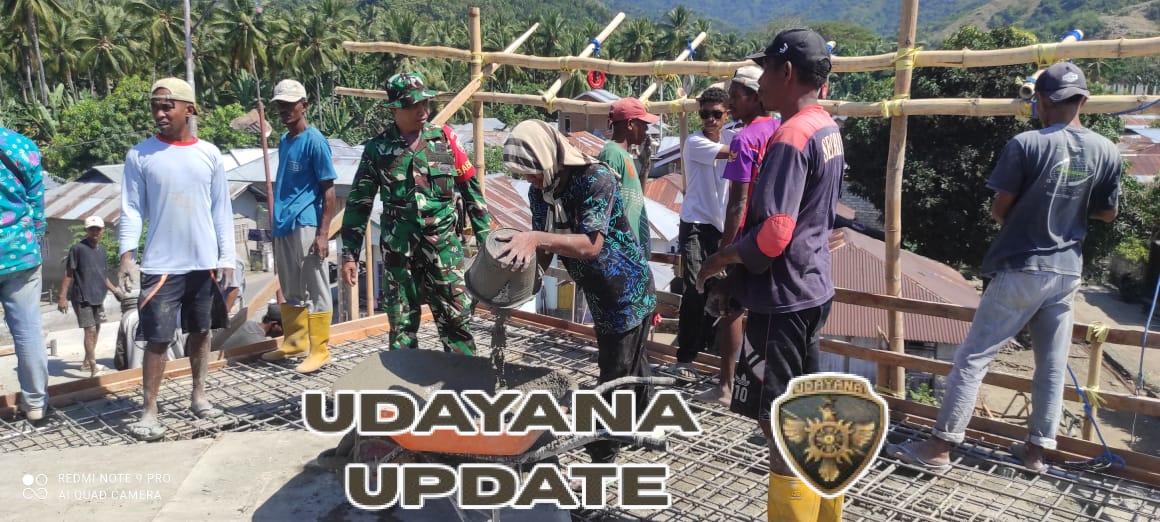 Babinsa Ende Aktif Mendukung Pembangunan Fisik dan Sosial di Desa Binaan