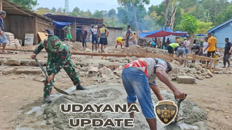 Satgas Pos Silawan Hadir Dampingi Warga Binaan Dalam Pembangunan Rumah