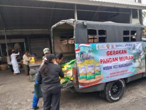 Koramil jajaran Kodim 1623/Karangasem laksanakan penjualan beras SPHP di desa-desa dalam rangka HUT TNI ke-80.
