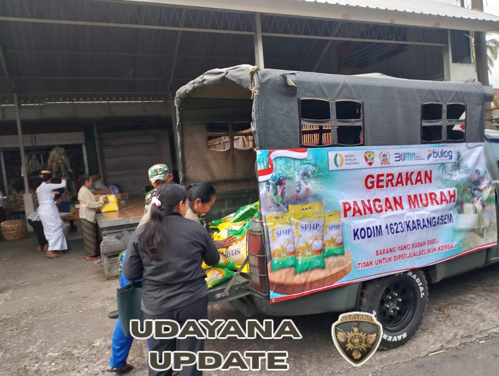 Koramil jajaran Kodim 1623/Karangasem laksanakan penjualan beras SPHP di desa-desa dalam rangka HUT TNI ke-80.