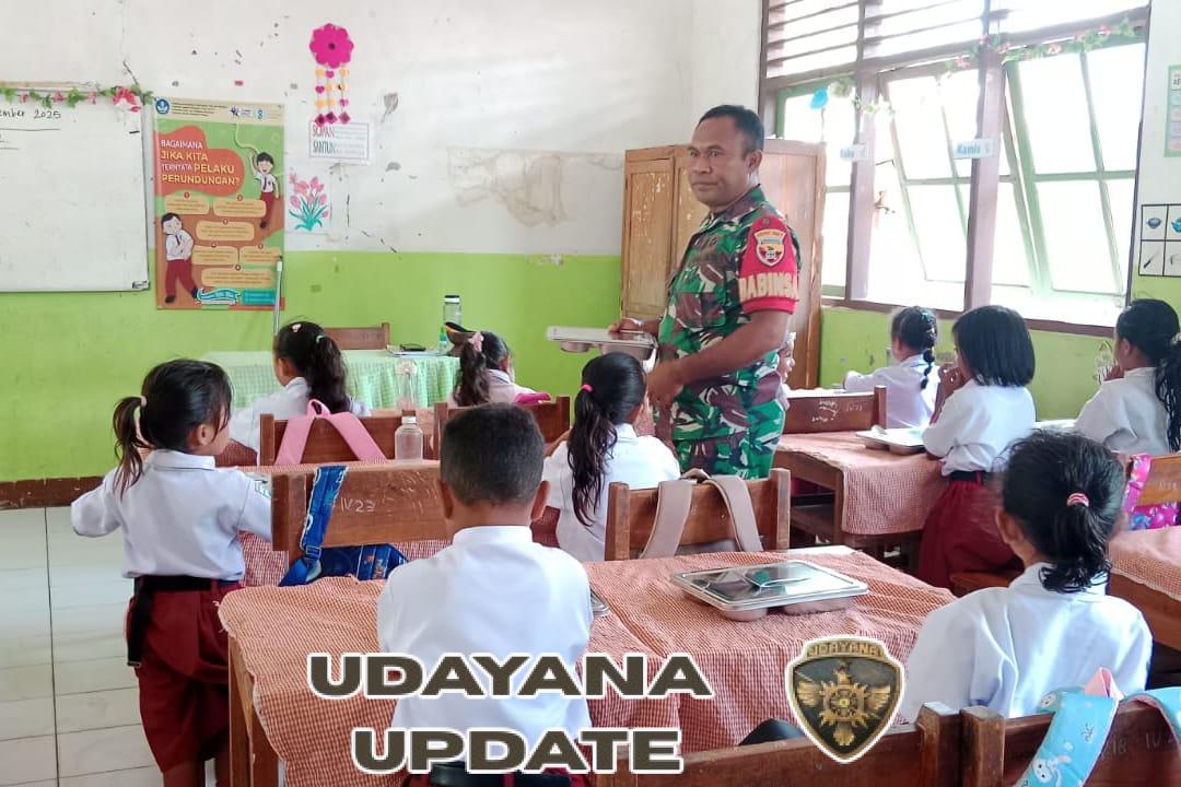 Dukung Generasi Muda Yang Sehat, Cerdas dan Produktif, Babinsa Pantau Program MBG