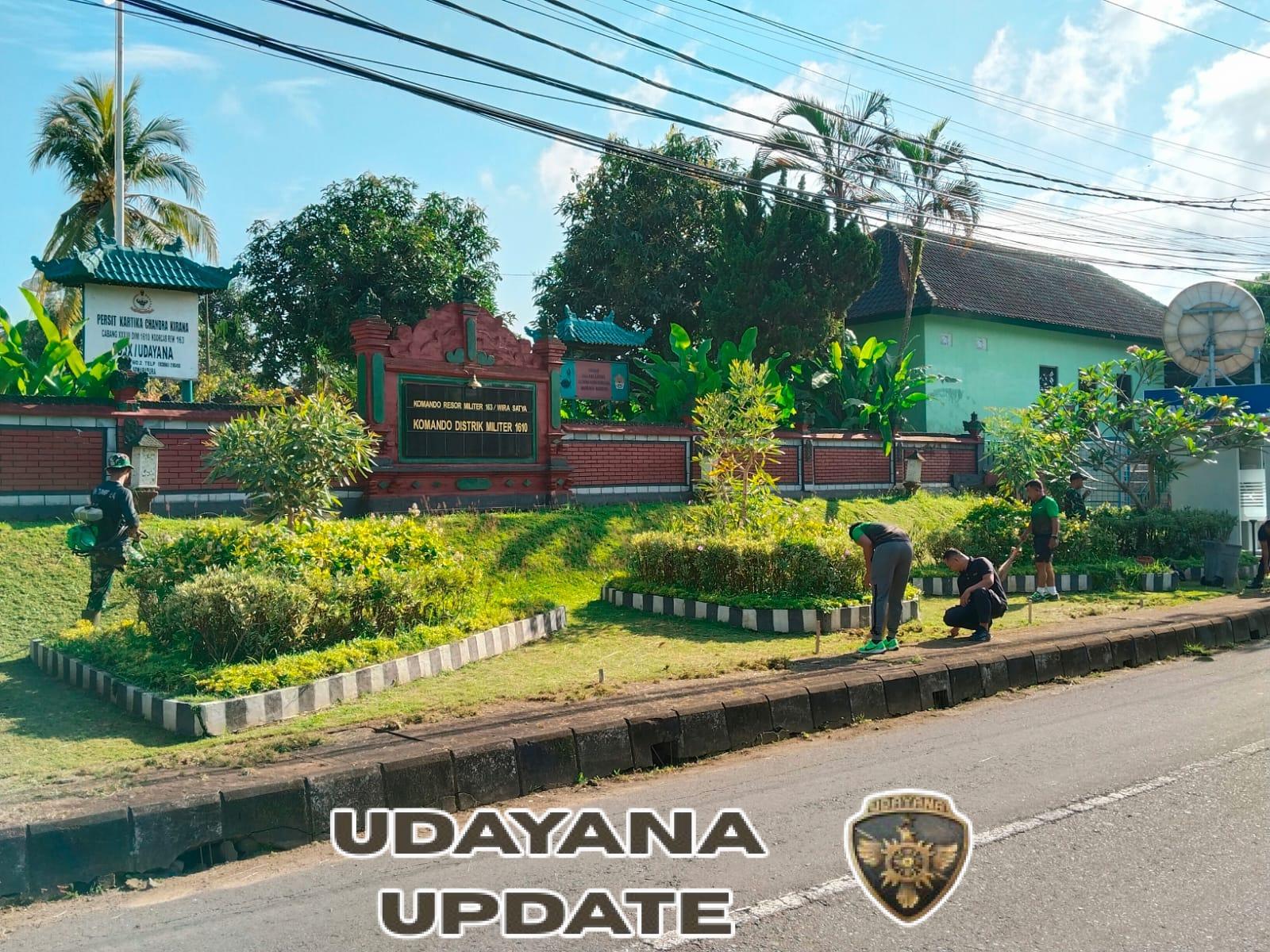 Ciptakan Satuan Bersih Dan Sehat, Kodim Klungkung Gelar Aksi Bersih Pangkalan Dengan Gotong Royong