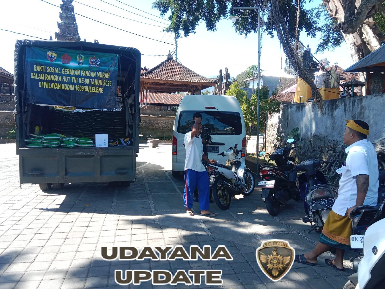 Babinsa Desa Suwug Dampingi Kegiatan Gerakan Pangan Murah Kodim 1609/Buleleng