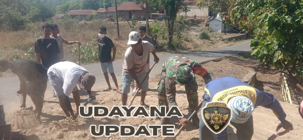 Babinsa Wulanggitang Ajak Warga Desa Riangrita Perkuat Budaya Gotong Royong