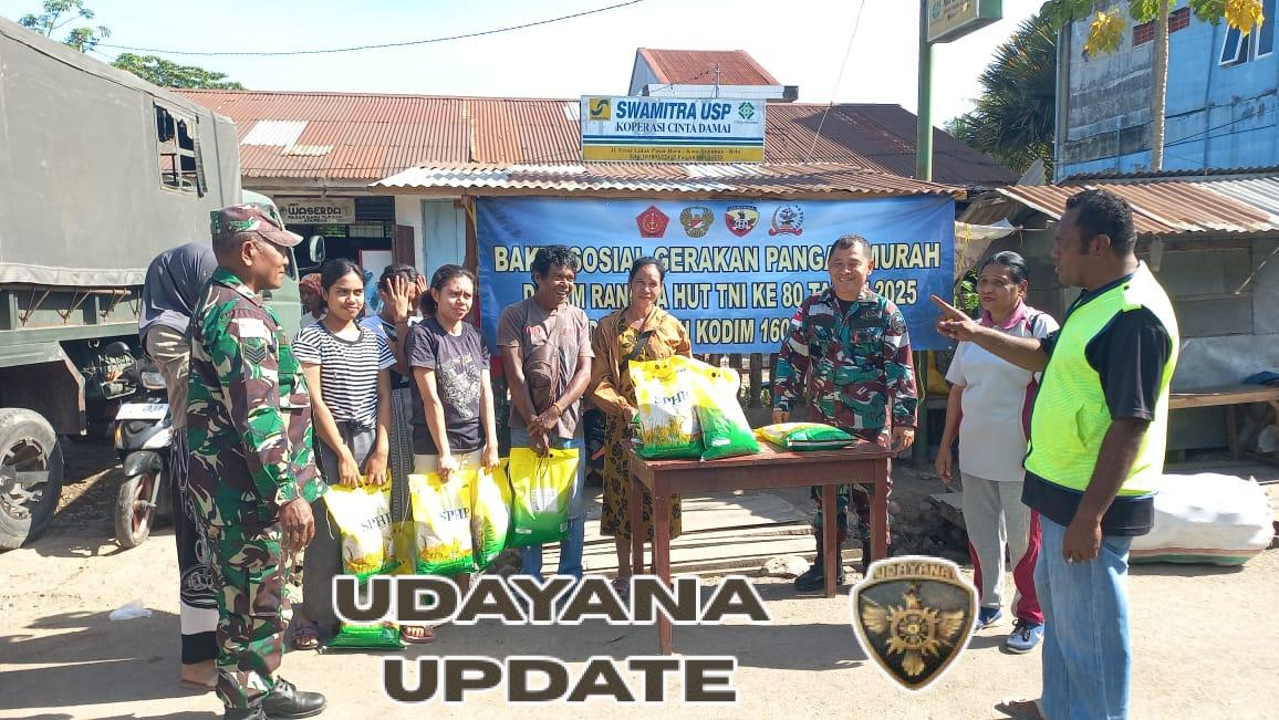 Sambut HUT TNI Ke-80, Kodim Belu Gelar Bakti Sosial Gerakan Pangan Murah