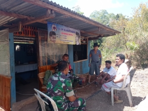 Tingkatkan Kamtibmas, Babinsa Kodim 1602/Ende Berikan Himbauan ke Warga Wolomuku