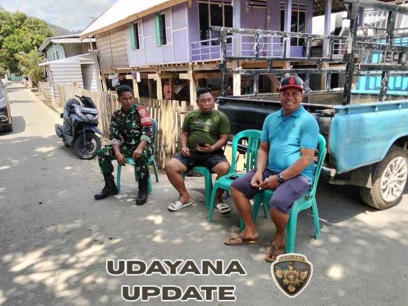 Babinsa Sapugara Bree Bersama Danramil Ajak Warga Jaga Keamanan dan Ketertiban