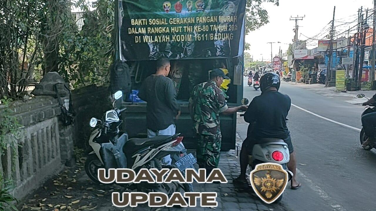 Kodim 1611/Badung Gelar Pasar Murah, Sediakan Beras Harga Terjangkau untuk Warga Desa Pemogan