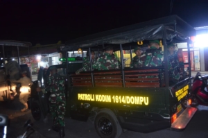 Kodim 1614/Dompu Turunkan Pasi Ops di Patroli Gabungan Malam