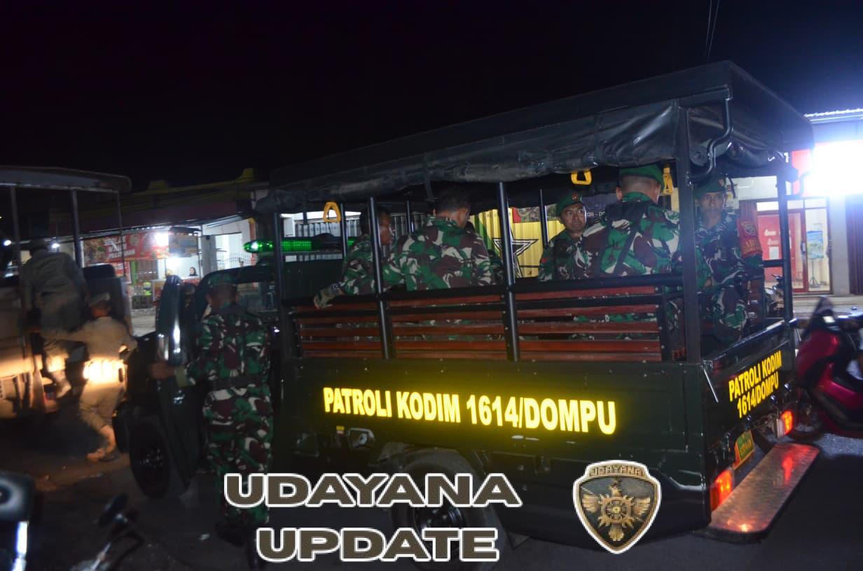 Kodim 1614/Dompu Turunkan Pasi Ops di Patroli Gabungan Malam