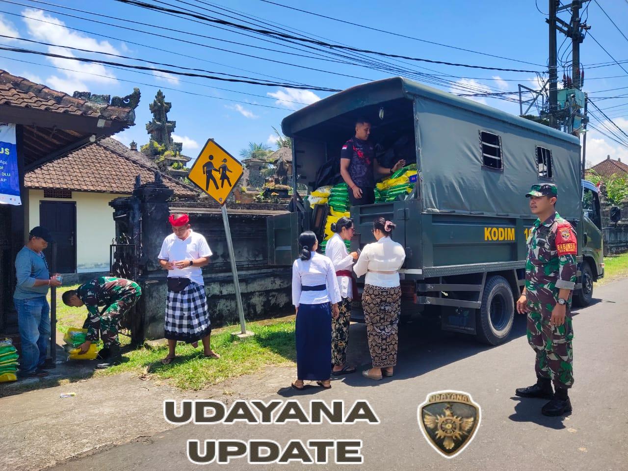 Gerakan Pangan Murah, Kodim Tabanan Gandeng Bulog Salurkan Beras SPHP ke Warga Rejasa