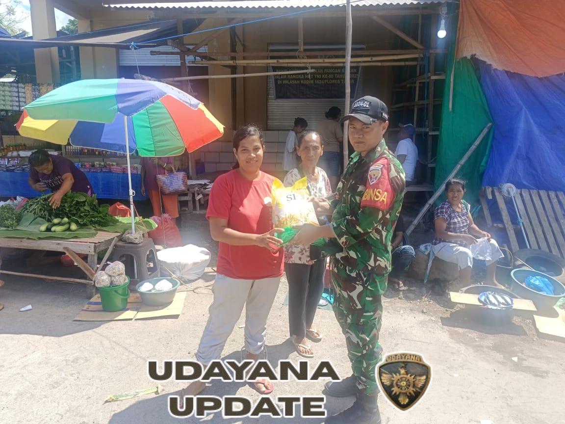 Gerakan Pangan Murah: Kodim 1624/Flotim Bersama BULOG Distribusikan 5 Ton Beras