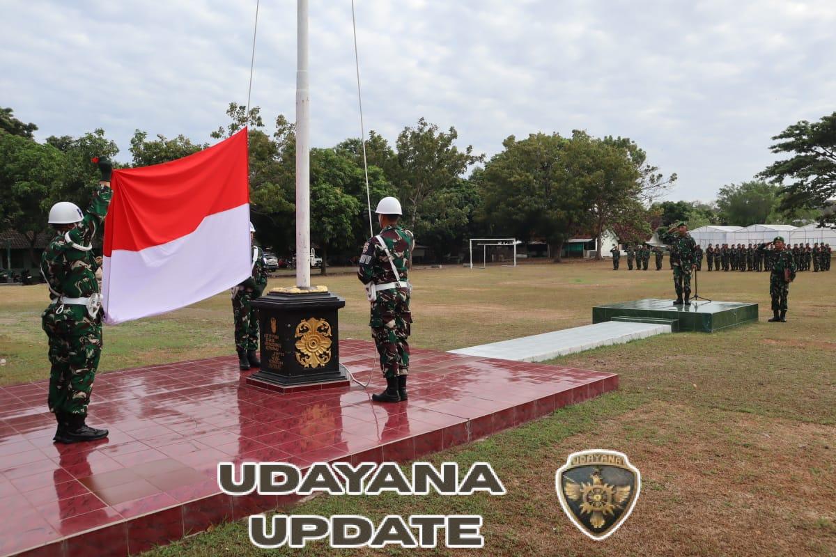 Kasdim Bacakan Amanat Pangdam IX/Udayana dalam Upacara 17-an di Kodim Sumbawa