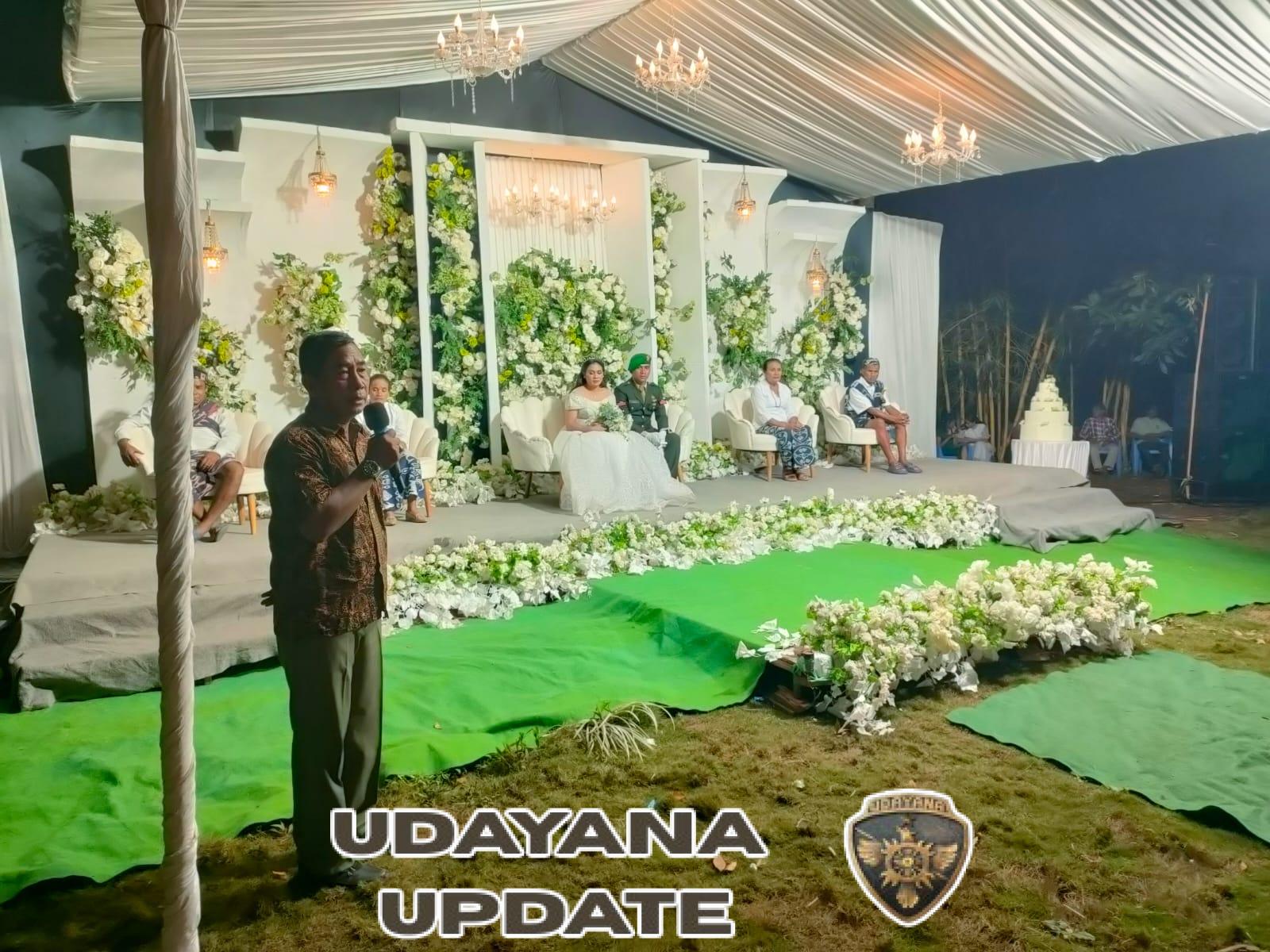 Kasdim 1601/ST Hadiri Resepsi Pernikahan Anggota, Wujud Kebersamaan Pimpinan dan Prajurit