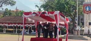 Antisipasi aksi demontrasi, Kodim 1623/Karangasem, bersama Polres dan Pemda serta Pecalang laksanakan apel kesiapan dan patroli gabungan.