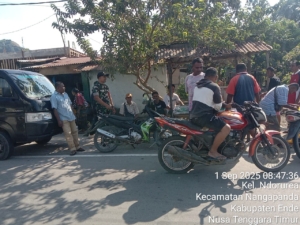 Tingkatkan Keamanan Wilayah, Babinsa Koramil Ende Lakukan Monitoring dan Komsos