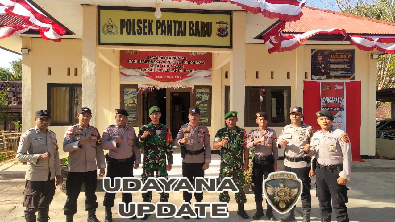 Babinsa Koramil 02/PB Bersama Polsek Pantai Baru Gelar Pengamanan Sektor