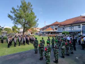 Komitmen Bersama Jaga Kondusifitas Wilayah, Kodim Klungkung Ikut Serta Apel Gabungan