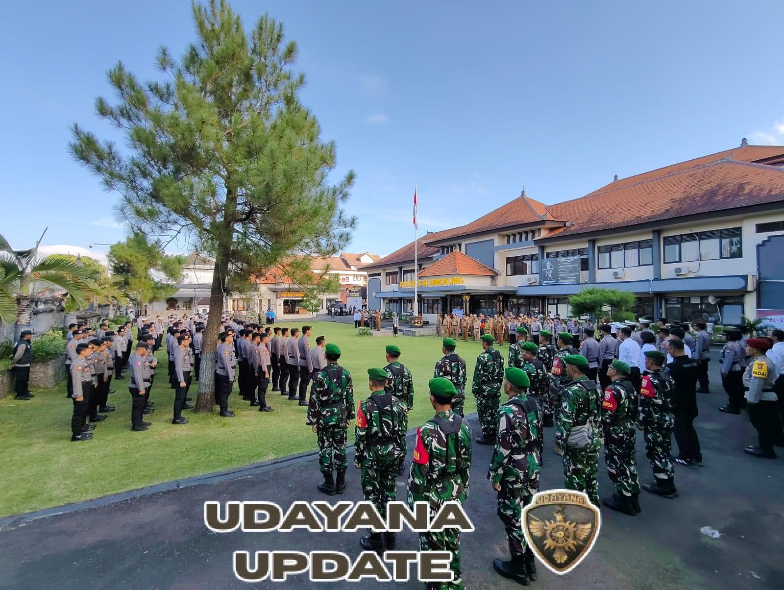 Komitmen Bersama Jaga Kondusifitas Wilayah, Kodim Klungkung Ikut Serta Apel Gabungan