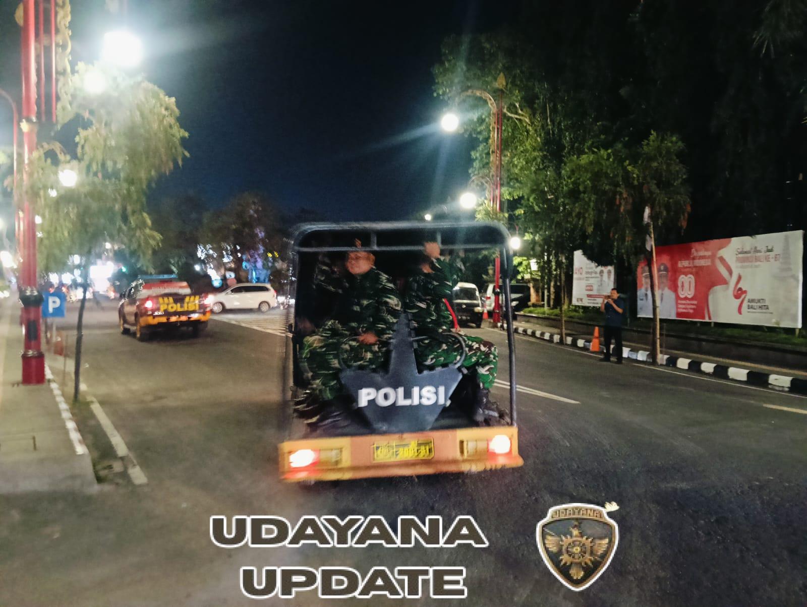 Solidaritas TNI–Polri, Kodim Gianyar Pantau Keamanan Obyek Vital dan Daerah Rawan Lewat Patroli Gabungan