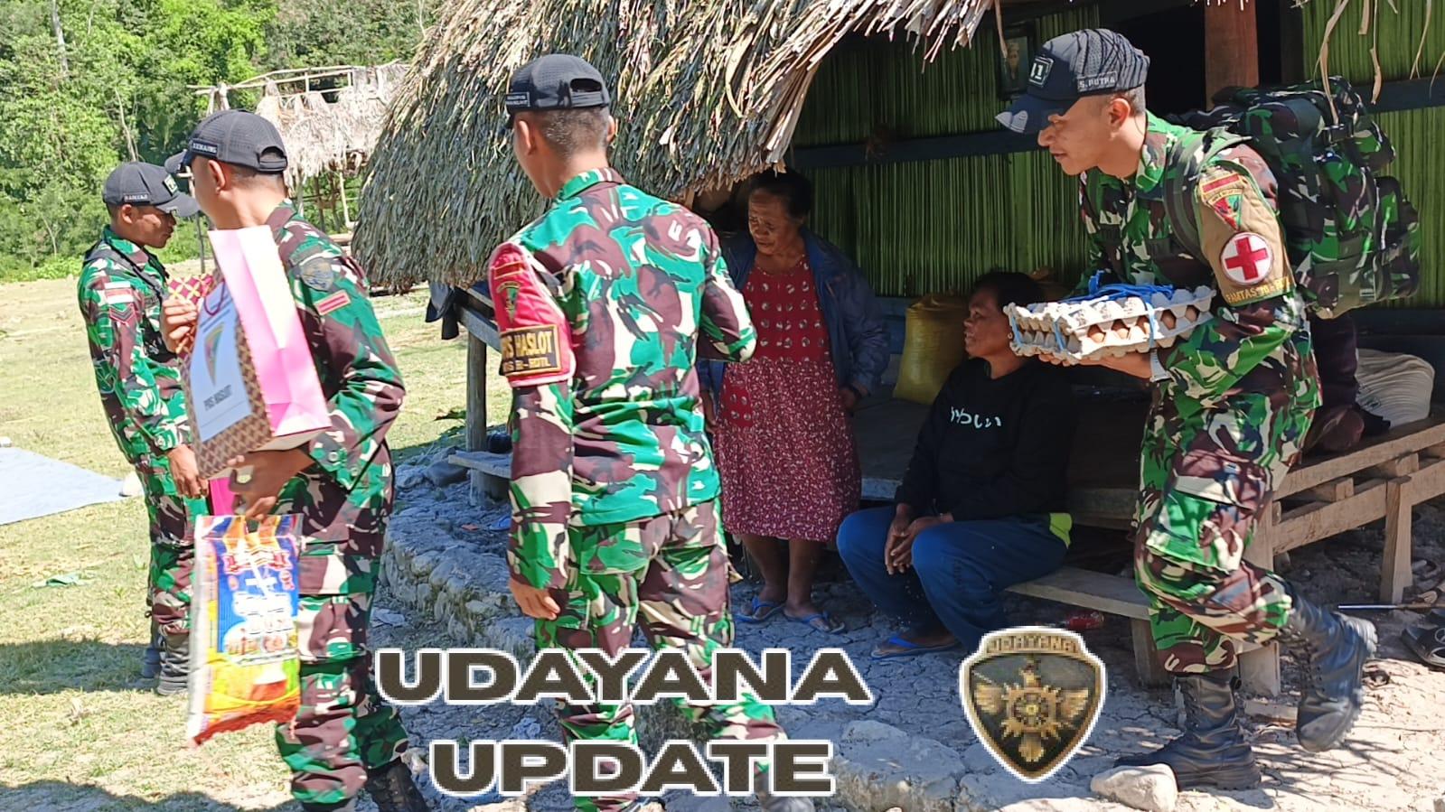 Berbagi Berkah, Pos Haslot Satgas Yonif 741/GN Berikan Bantuan Sembako kepada Masyarakat Lansia