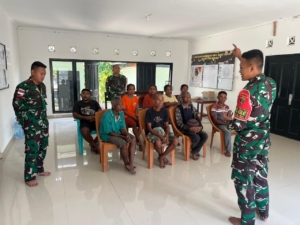 Satgas Pos Asulait Ajak Masyarakat Dusun Asulait Pahami Pengetahuan Tentang Batas Negara