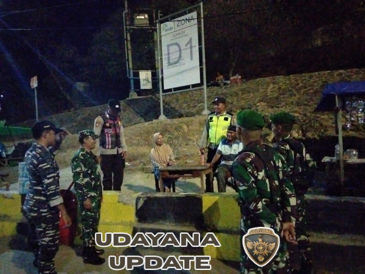 Koramil Poto Tano Bersama Yon TP 835 Gelar Patroli Malam di Areal Pelabuhan