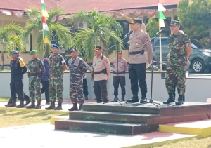 Apel Gabungan di Polres Ende, Kodim 1602/Ende Tunjukkan Kesiapan Pengamanan Aksi Massa