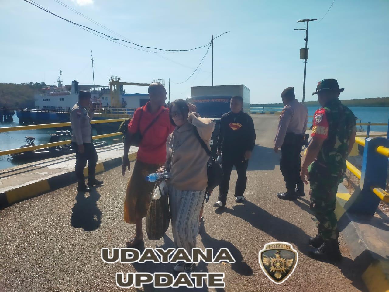 Babinsa Koramil 1627/02 Pantai Baru Laksanakan Pengamanan Kapal Fery Cakalang 2