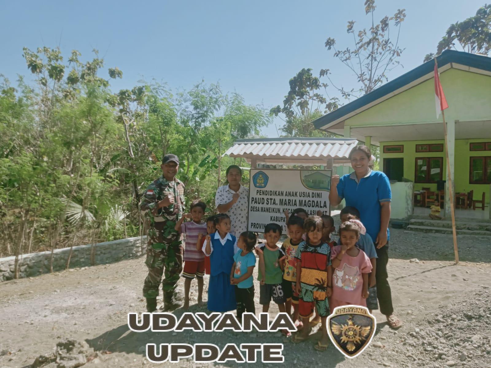 Berikan Bimbingan Belajar, Satgaster Pos Halibete II Ciptakan Generasi Muda Yang Handal