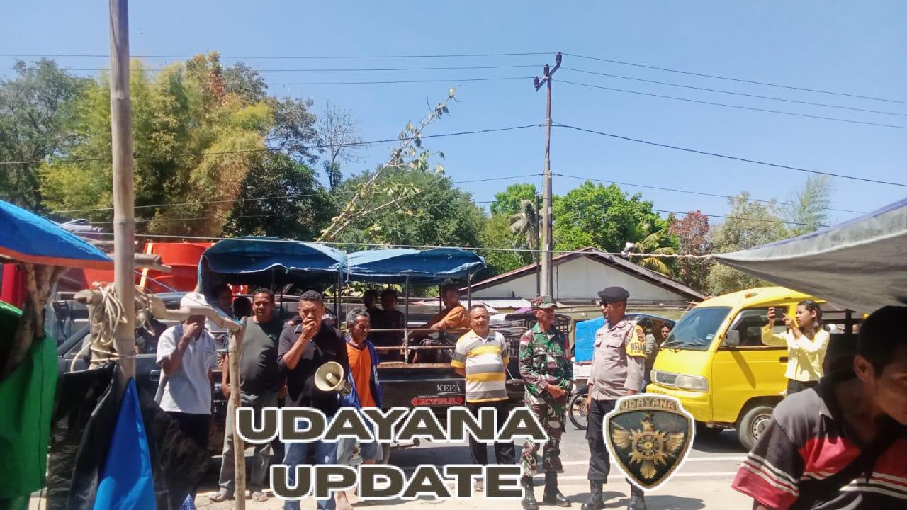 Tertibkan Pedagang di Jalan, Babinsa Koramil 1618-04/Bisel dan Aparat Desa Gelar Penertiban Pasar Maubesi