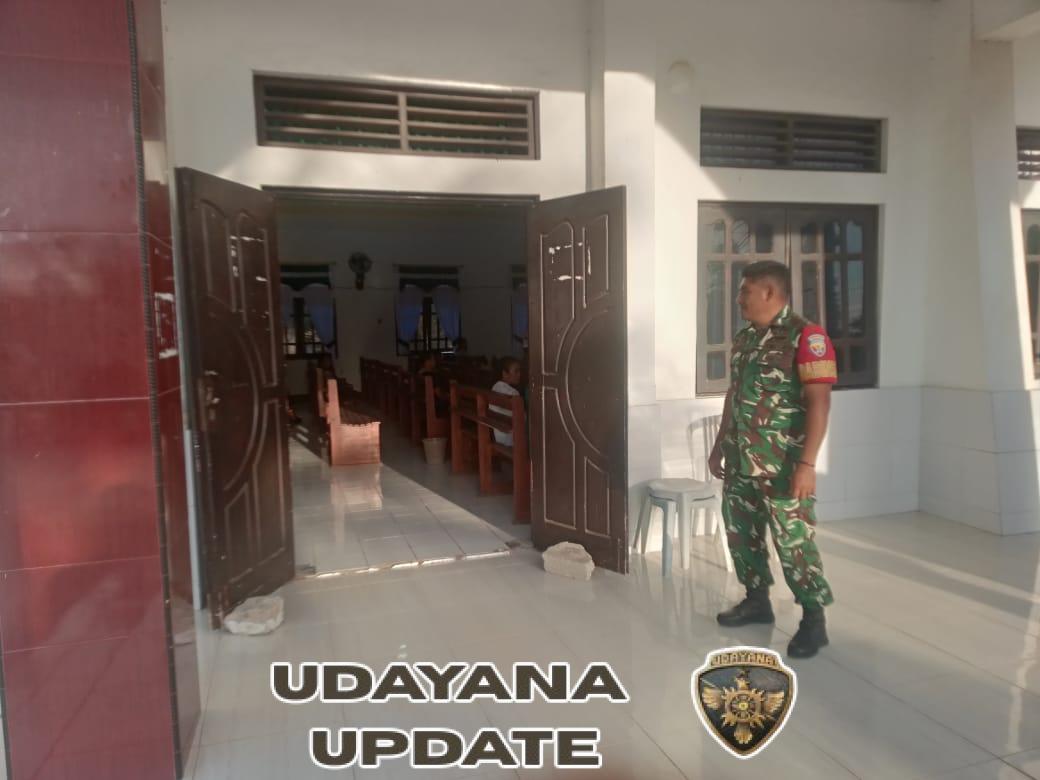 Piket Koramil 1627-03/Batutua Amankan Ibadah Minggu Jemaat Talitakumi Nggauk