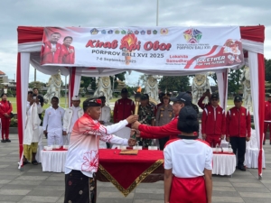 Wakili Dandim, Kasdim 1616/Gianyar Dukung Semarak Kirab Api Obor Porprov Bali XVI