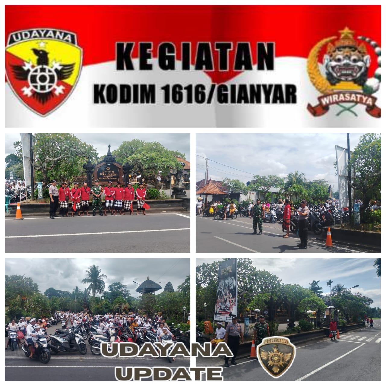 Babinsa Ida Bagus Oka Bisma Ajak Warga Jaga Ketertiban dan Kebersihan saat Persembahyangan