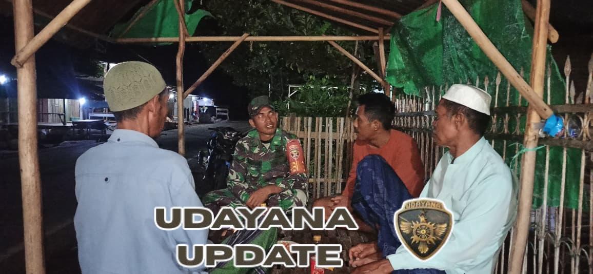 Babinsa Kilo Gelar Patroli Malam, Warga Diajak Jaga Kamtibmas
