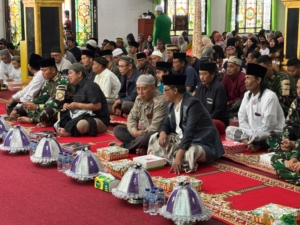 Rebana Satgas Yonif 743/PSY Semarakkan Maulid Nabi Muhammad SAW di Mulia
