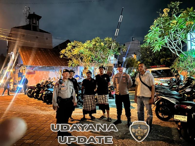 Polsek Kuta Utara Terjunkan Personel Beri Rasa Aman Pengajian  Akbar Dan Dalung Bersholawat